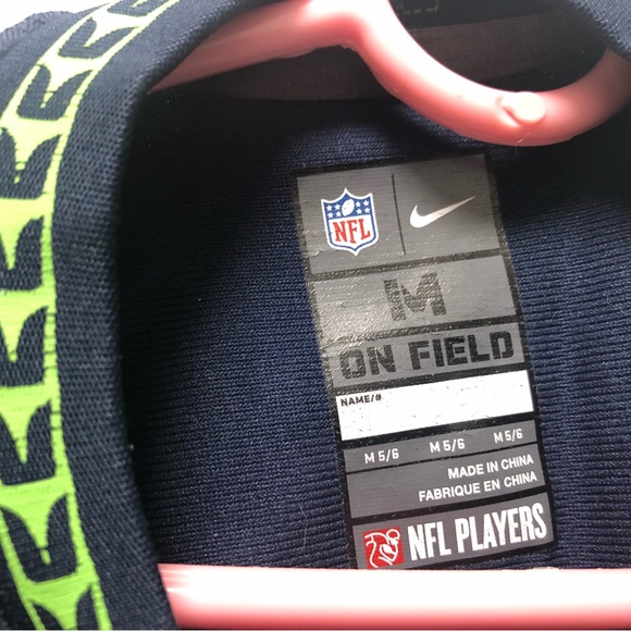 Nike On Field NFL Authentic Seattle Seahawks #3 Wilson Boy’s Blue Jersey Sz M - Picture 10 of 14